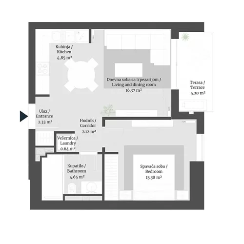 One bedroom apartment in BW Metropolitan