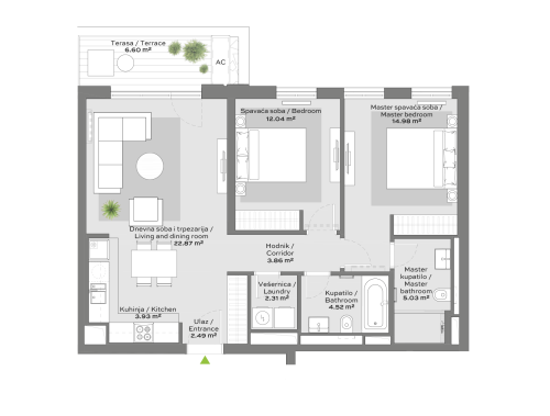 Apartment 3 floor plan in BW Libera