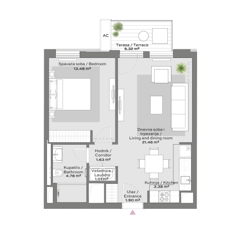 Apartment 1 floor plan in BW Scala