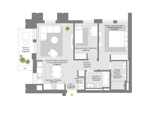 Apartment 1 floor plan in BW Sole