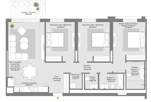 Apartment 6 floor plan in BW Eterna