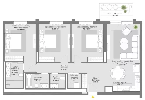 Apartment 1 floor plan in BW Lumia