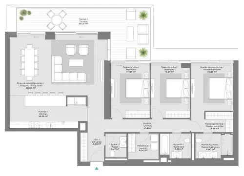 Apartment 3 floor plan in BW Riviera