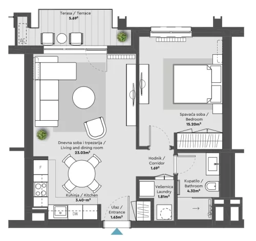 Apartment 2 floor plan in BW Eden