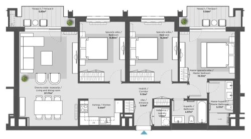 Apartment 3 floor plan in BW Eden