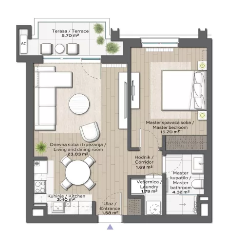 Apartment 3 floor plan in BW Iris