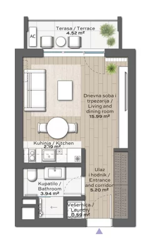 Apartment floor plan in BW Iris