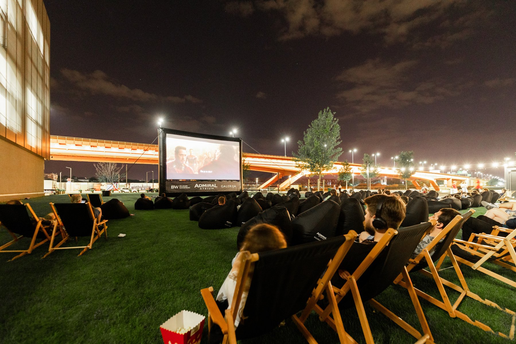 Visitors to the Sava Promenade enjoy deckchairs and lazy bags and a free outdoor cinema.