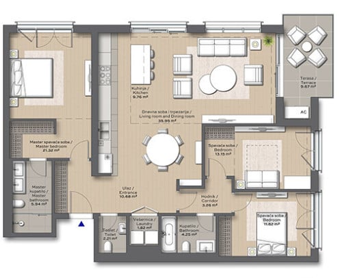 Apartment floor plan in BW Victoria