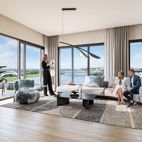 Living room in BW Victoria building with river view