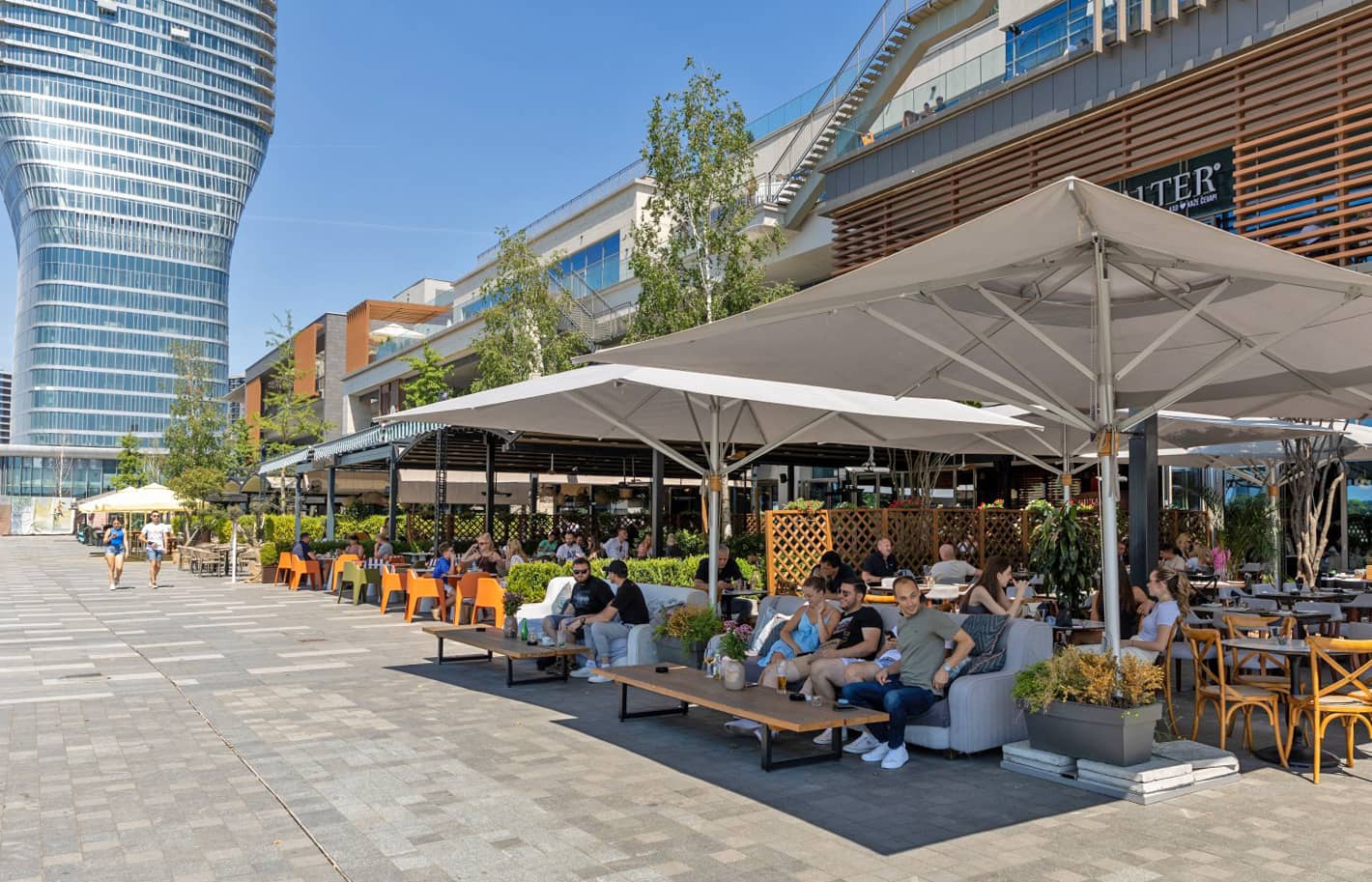 Galerija, the largest shopping center in the region and the Belgrade Tower, the tallest building in Serbia