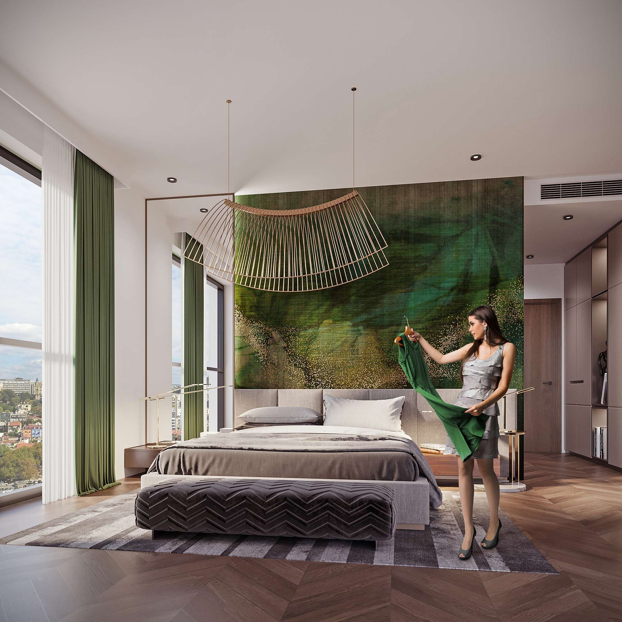 Penthouse bedroom in BW Perla building