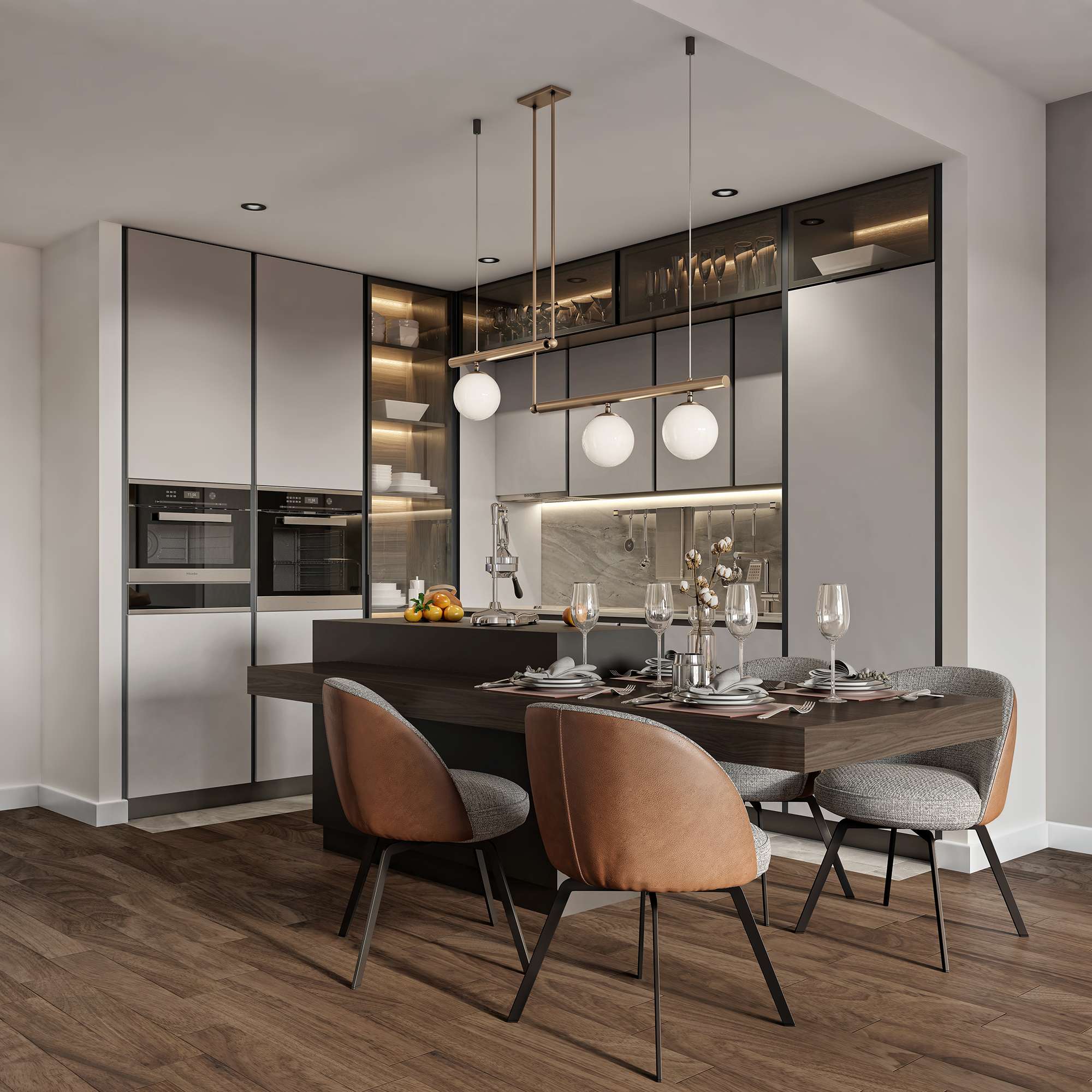 Kitchen and dining room in BW Perla building