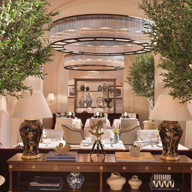 Dining room of Hotel Bristol in Belgrade.