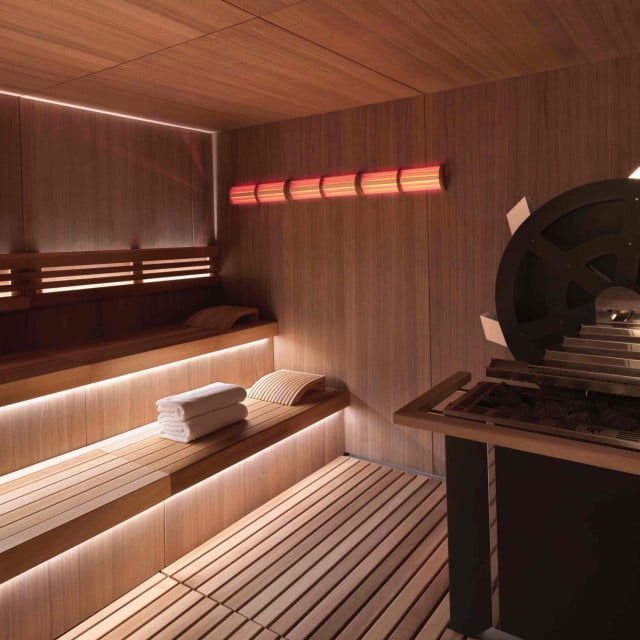 Luxury sauna within Hotel Bristol in Belgrade.