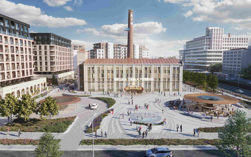 The entrance to the Nikola Tesla Museum in the former Milan Vapa Paper Factory.