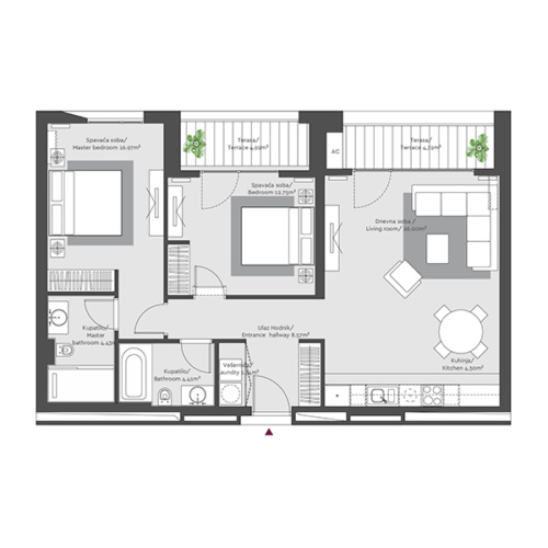 Apartment floor plan in BW Aria