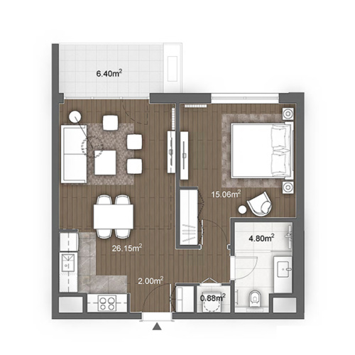 Apartment floor plan in BW Aurora