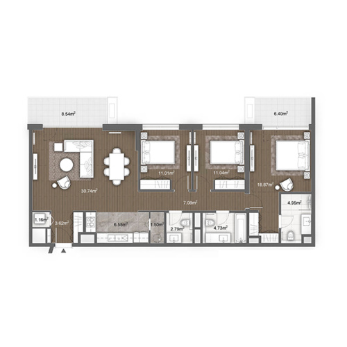 Apartment floor plan in BW Aurora