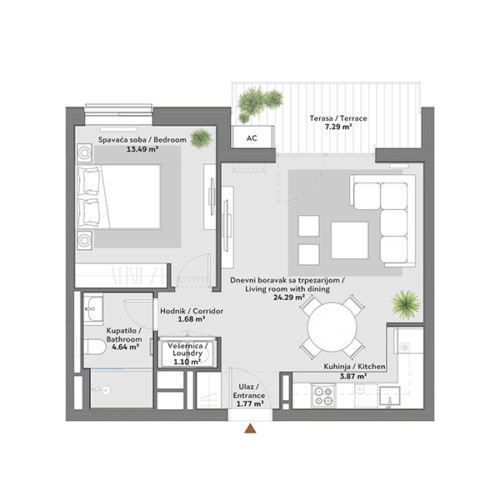 Apartment floor plan in BW Simfonija