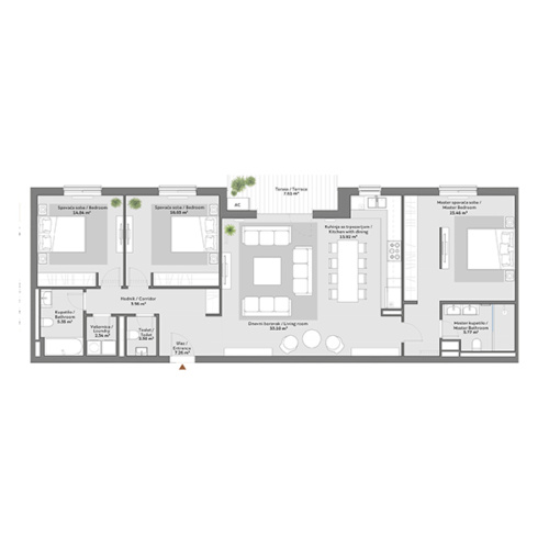 Apartment floor plan in BW Simfonija