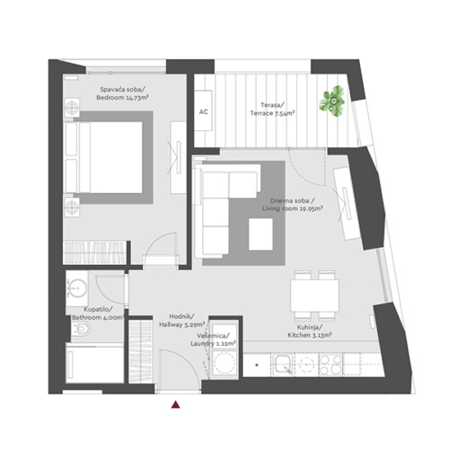 Apartment floor plan in BW Terra