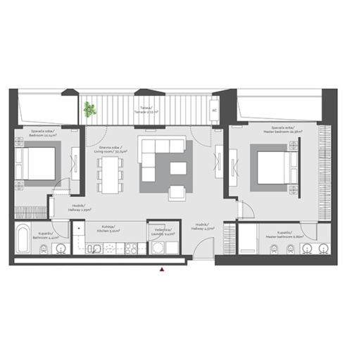 Apartment floor plan in BW Terra