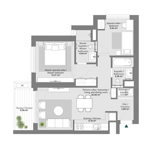 Apartment floor plan in BW Verde