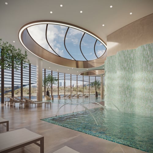 Luxury swimming pool in BW Riviera building