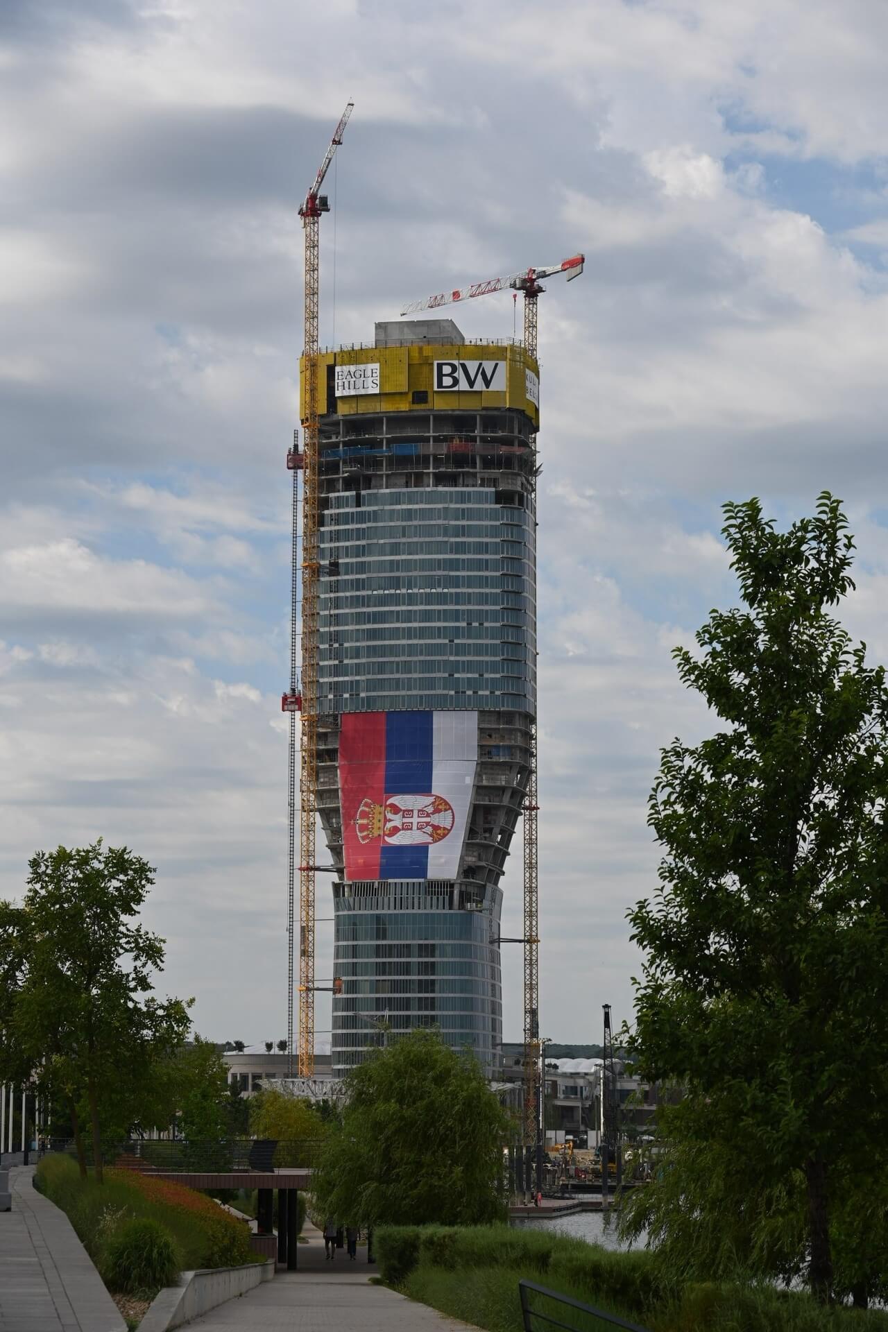 Structural works completed on Kula Belgrade, the tallest building in the region