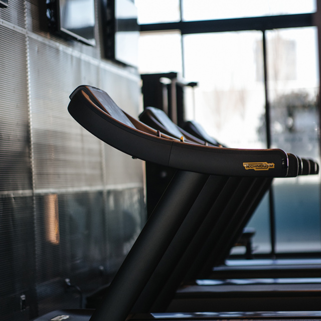 Exercise equipment in the new gym in Belgrade Waterfront