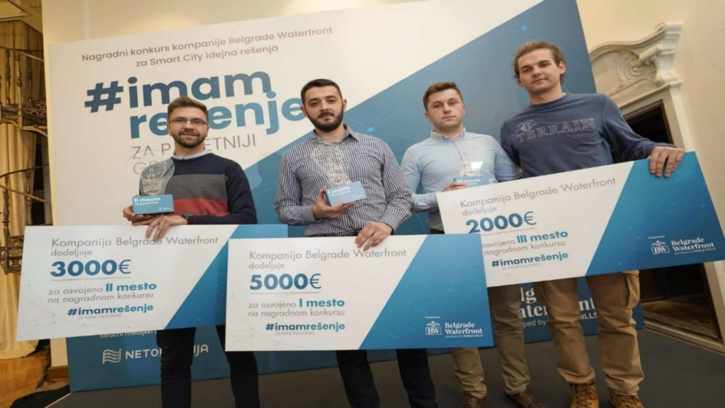 The winners of the “I have a solution for a smarter city” competition organized by The Belgrade Waterfront company were announced today at the closing ceremony event held at the BW Sales centre.