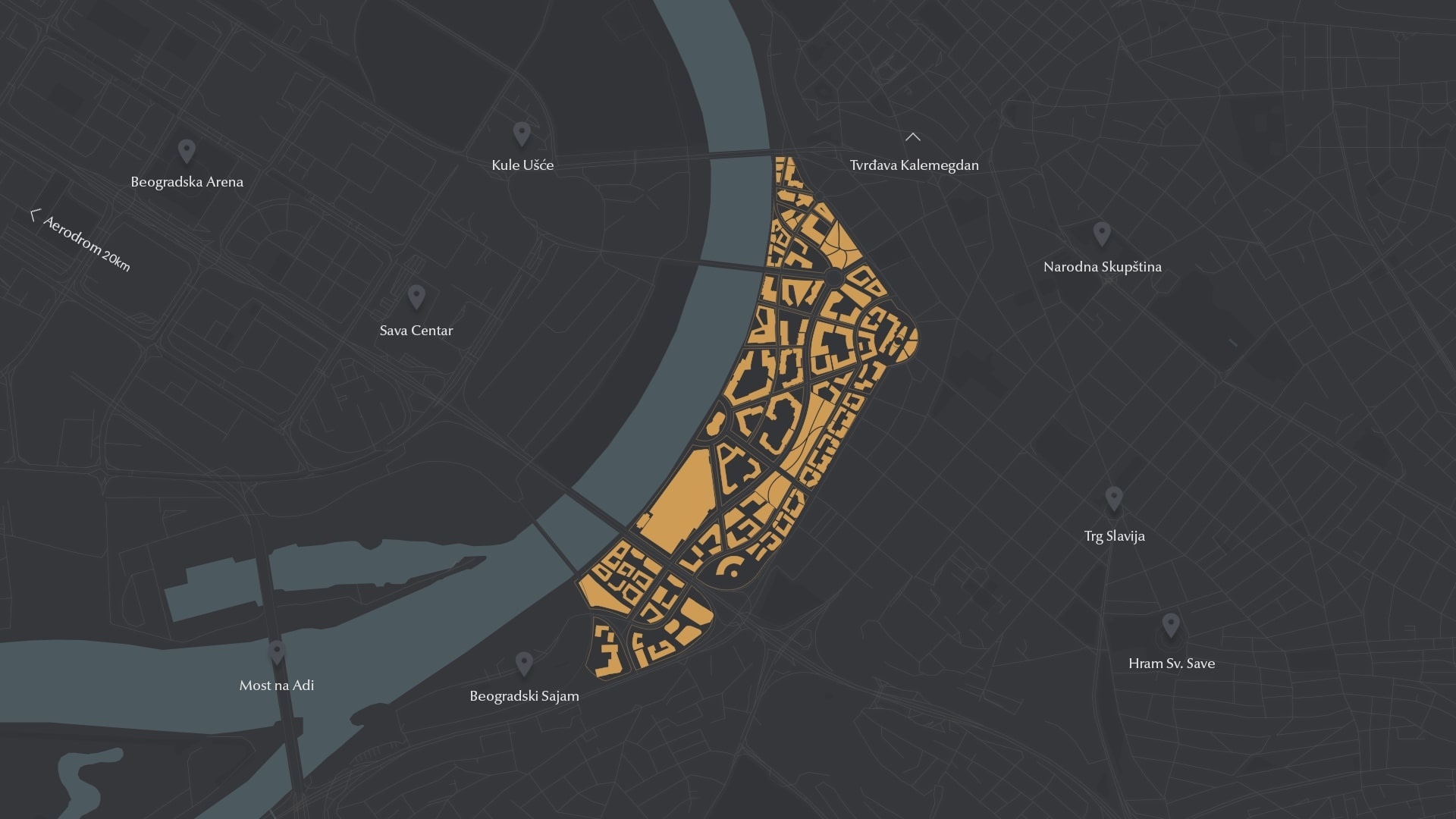 Belgrade Waterfront map