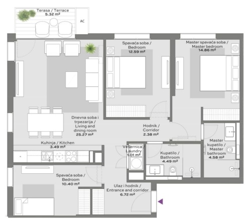 Example structure of apartment 2 - BW Queen's Park Residences