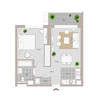 Apartment floor plan in BW Vista