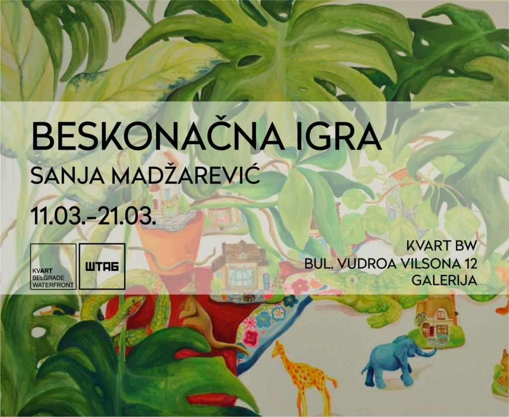 Na Bulevaru Vudroa Vilsona, u izložbenom prostoru KvArt-a u Beogradu na vodi, umetnica Sanja Madžarević predstavila se izložbom „Beskonačna igra.