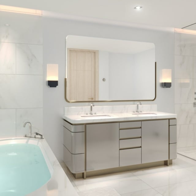 View of the bathroom of the apartment in The Residences at The St. Regis Belgrade